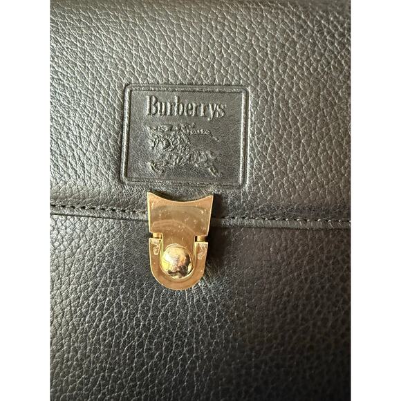 Authentic Vintage Burberrys of London Black Leather Satchel Doctor Style Bag - Picture 2 of 8